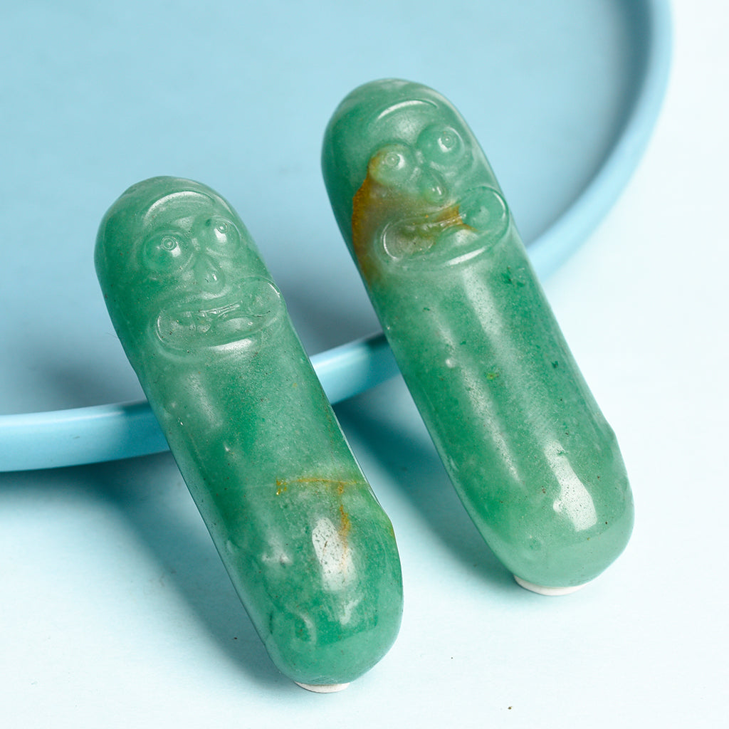 Natural Crystal Green Aventurine Cucumber Rick High Quality Material Carving