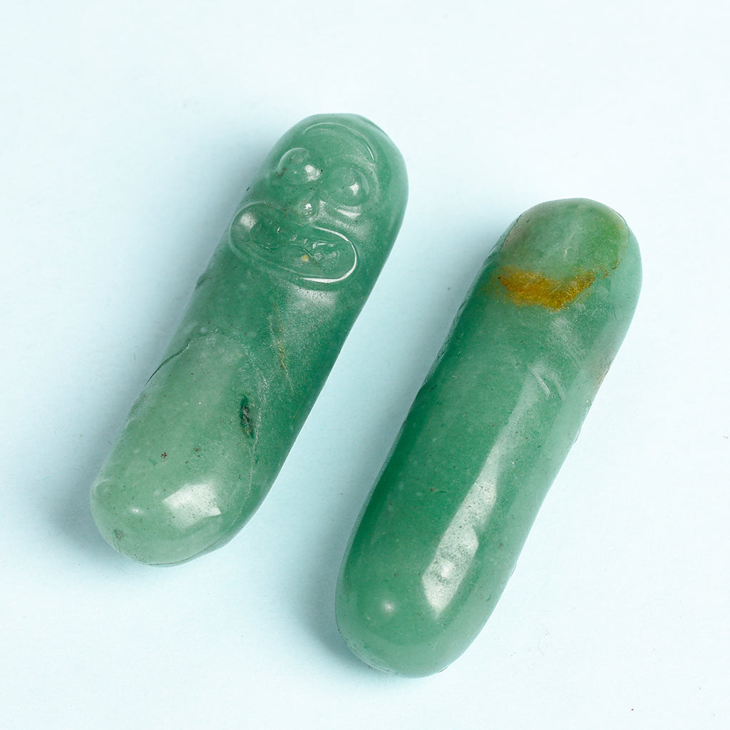 Natural Crystal Green Aventurine Cucumber Rick High Quality Material Carving