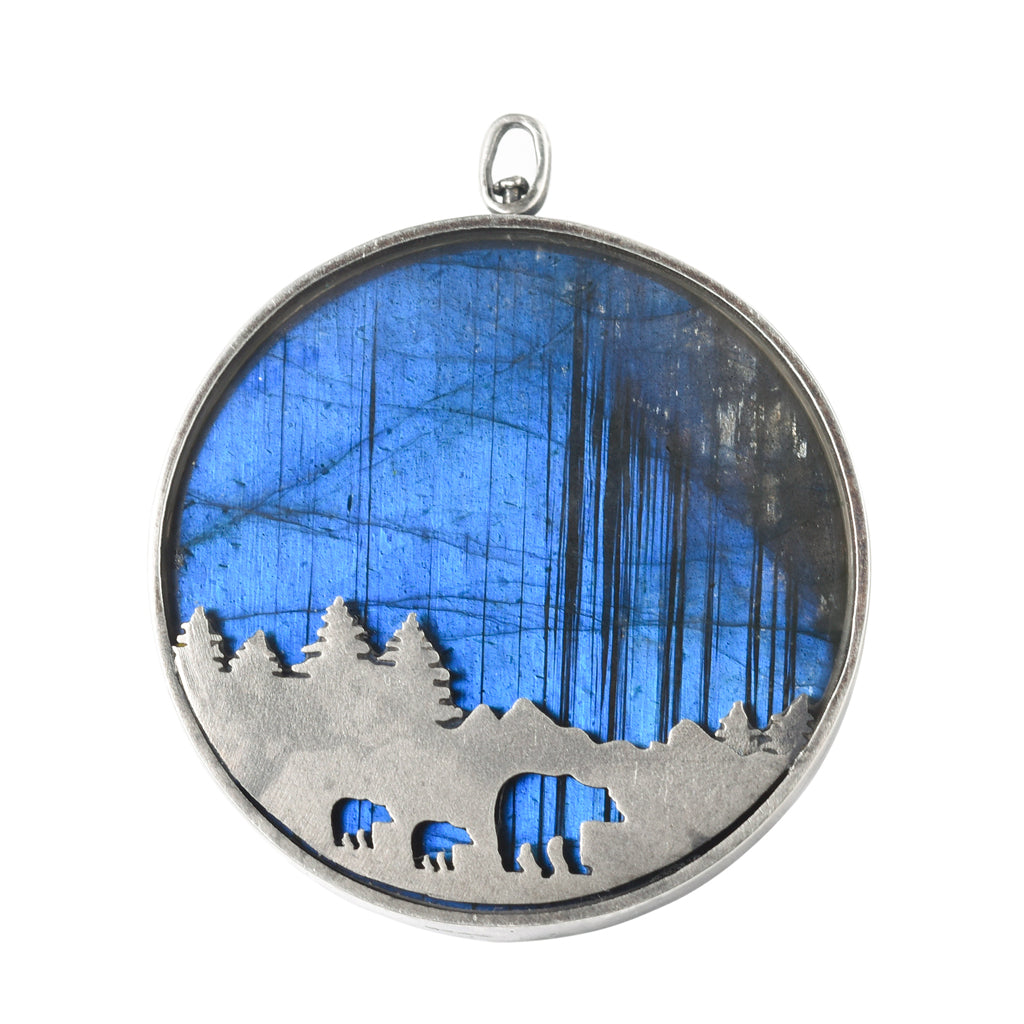 Creative lovely natural crystal metal inlay jewelry  labrador bear pendant high-quality