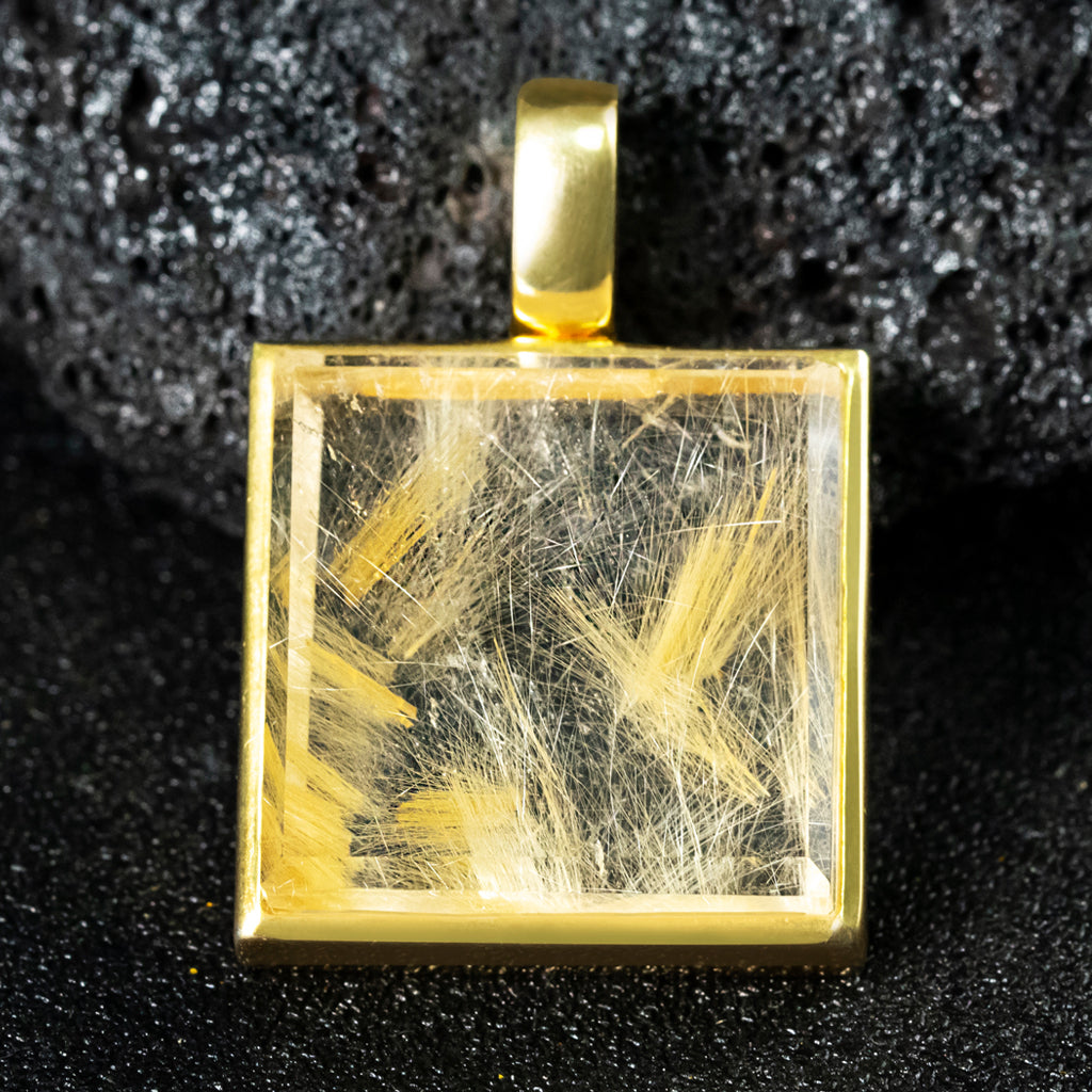 High end design square hair crystal pendant