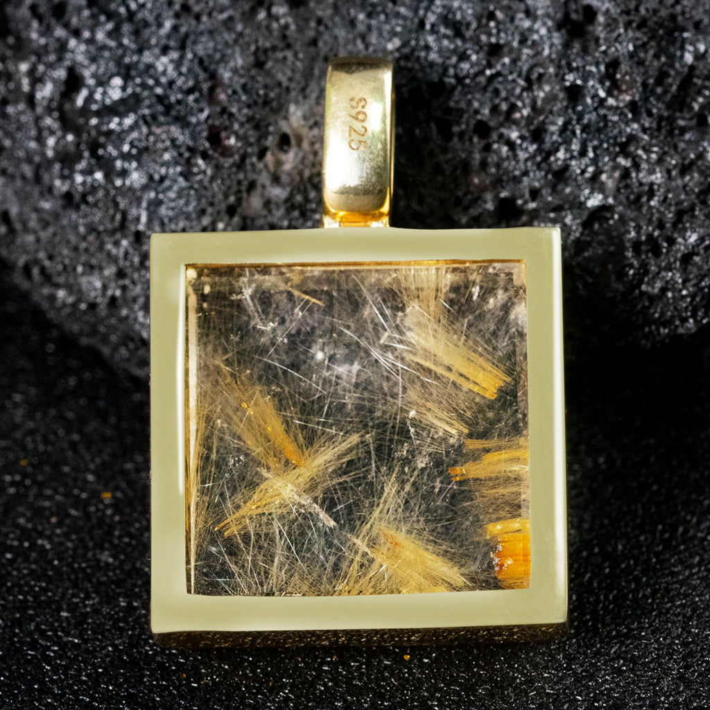 High end design square hair crystal pendant