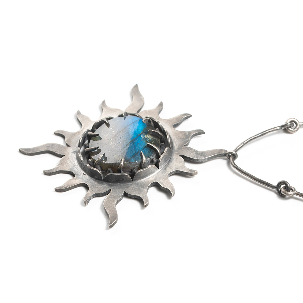 High-end design sun silver pendant