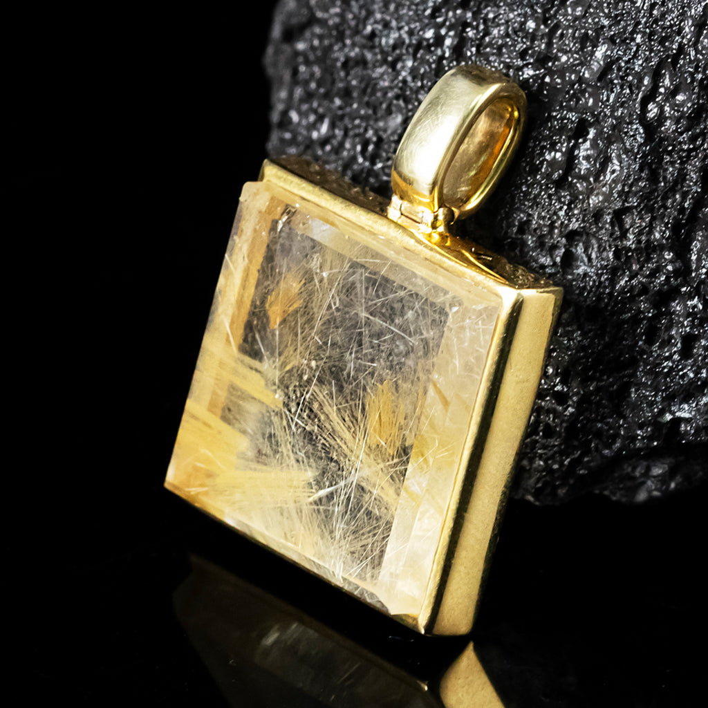 High end design square hair crystal pendant