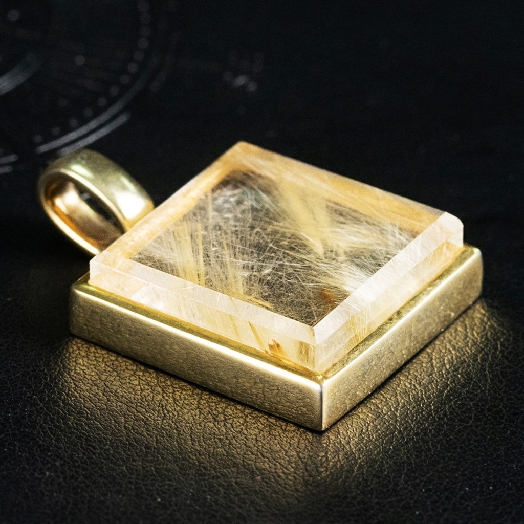 High end design square hair crystal pendant