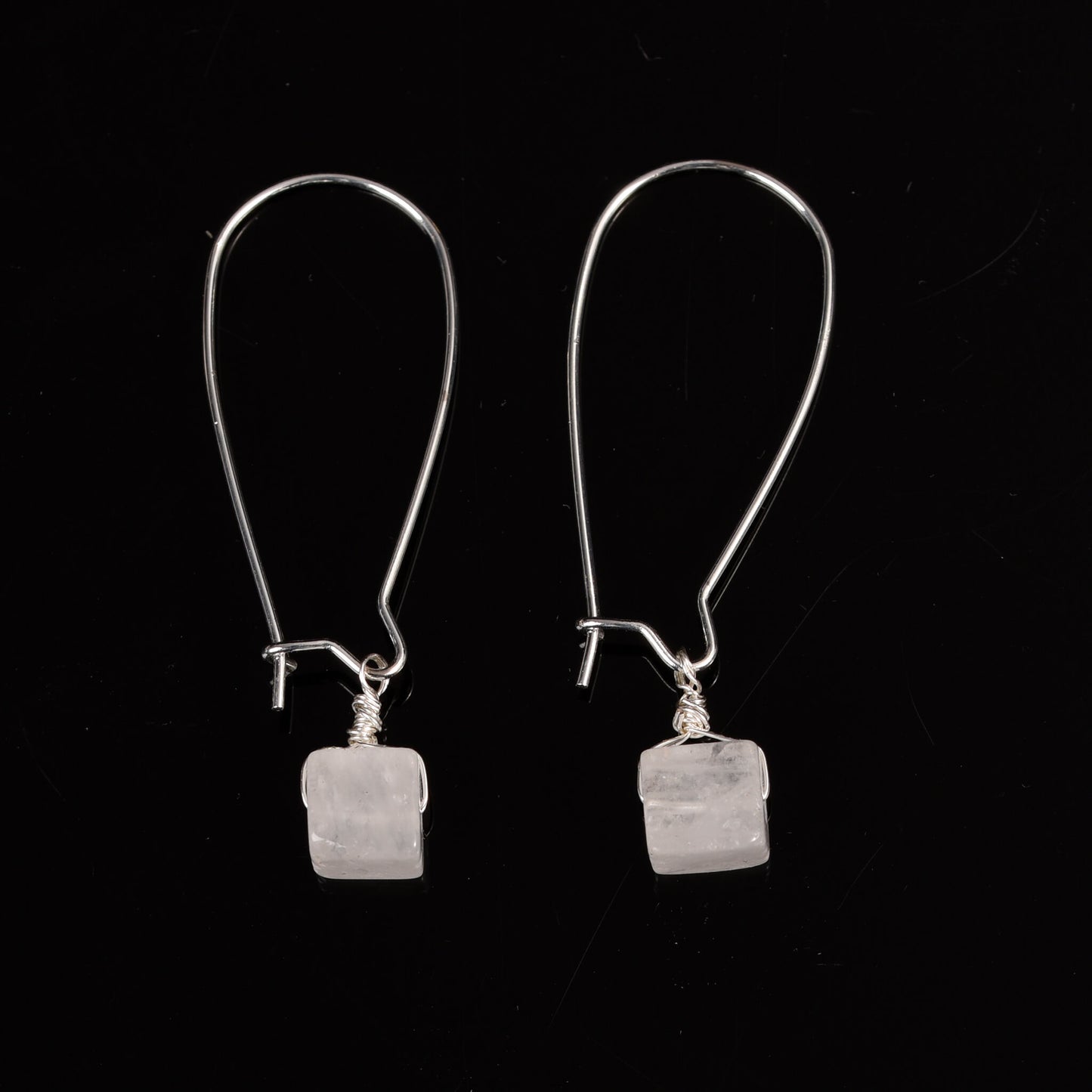 Natural Crystal  Cube  Earrings Ear line Create personalized Gifts