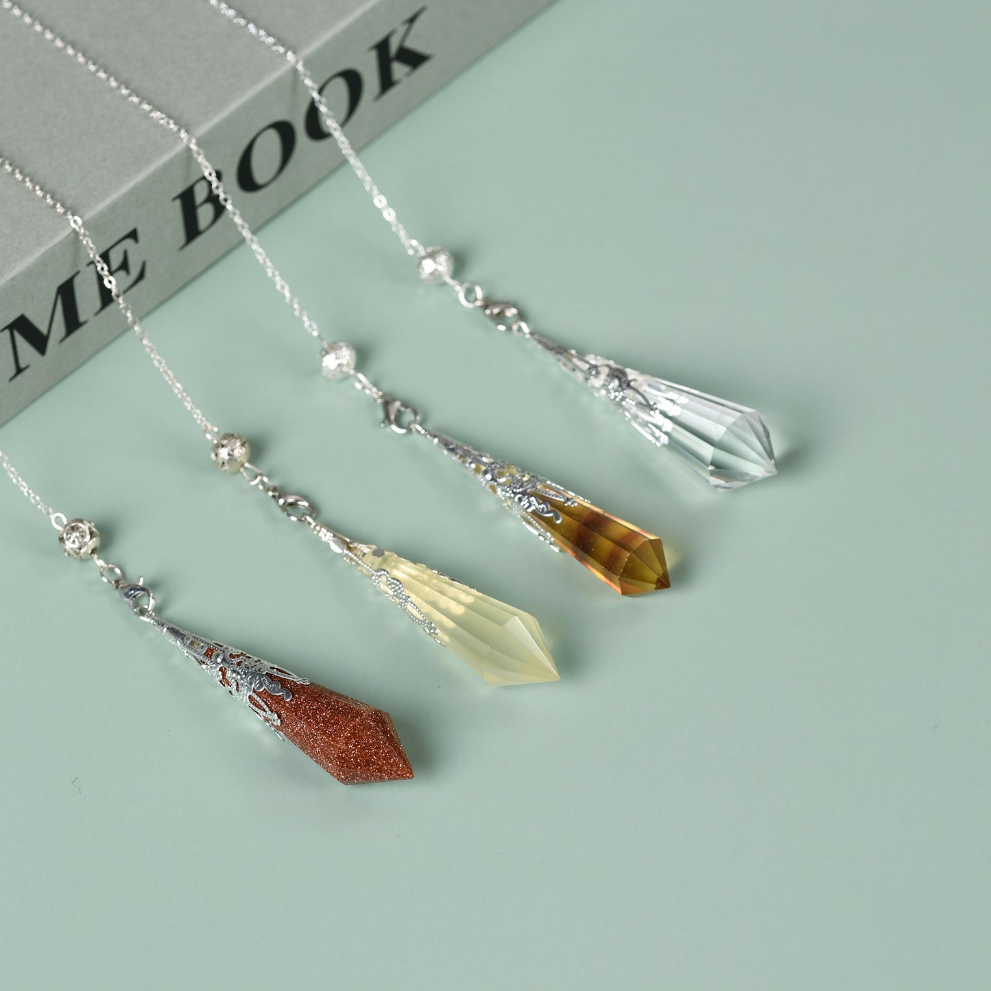 Natural Crystal Pendulum Pendant Seven Chakra Aura Pieces Natural Stone Pendant