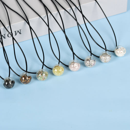 Glass ball necklace Pendant Fashion Simple Round pendant