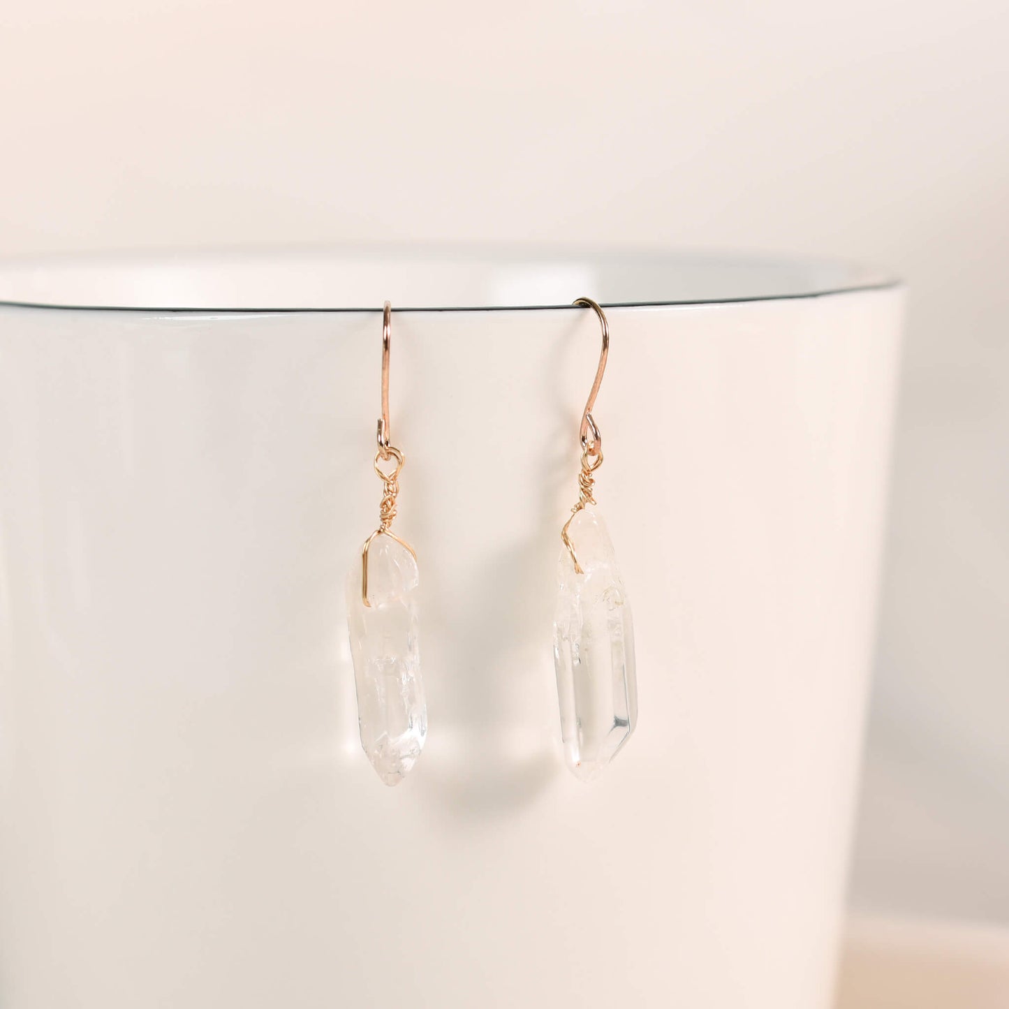 Natural Clear Quartz Earrings Ear studs Accessories Gifts Author original