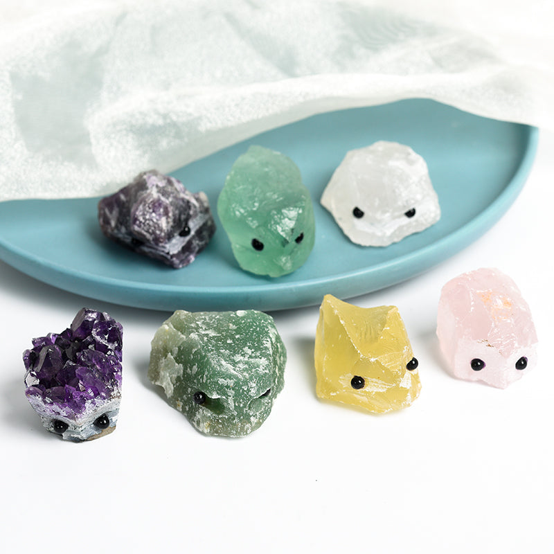 Cute Hedgehog Natural Crystal Wholesale Natural Carving Factory Direct Sales