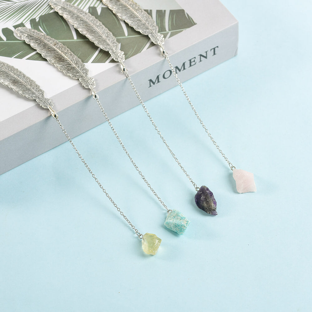 Natural irregular stone pendant bookmark original stone purple crystal cluster bookmark pendant creative cross-border supply gift