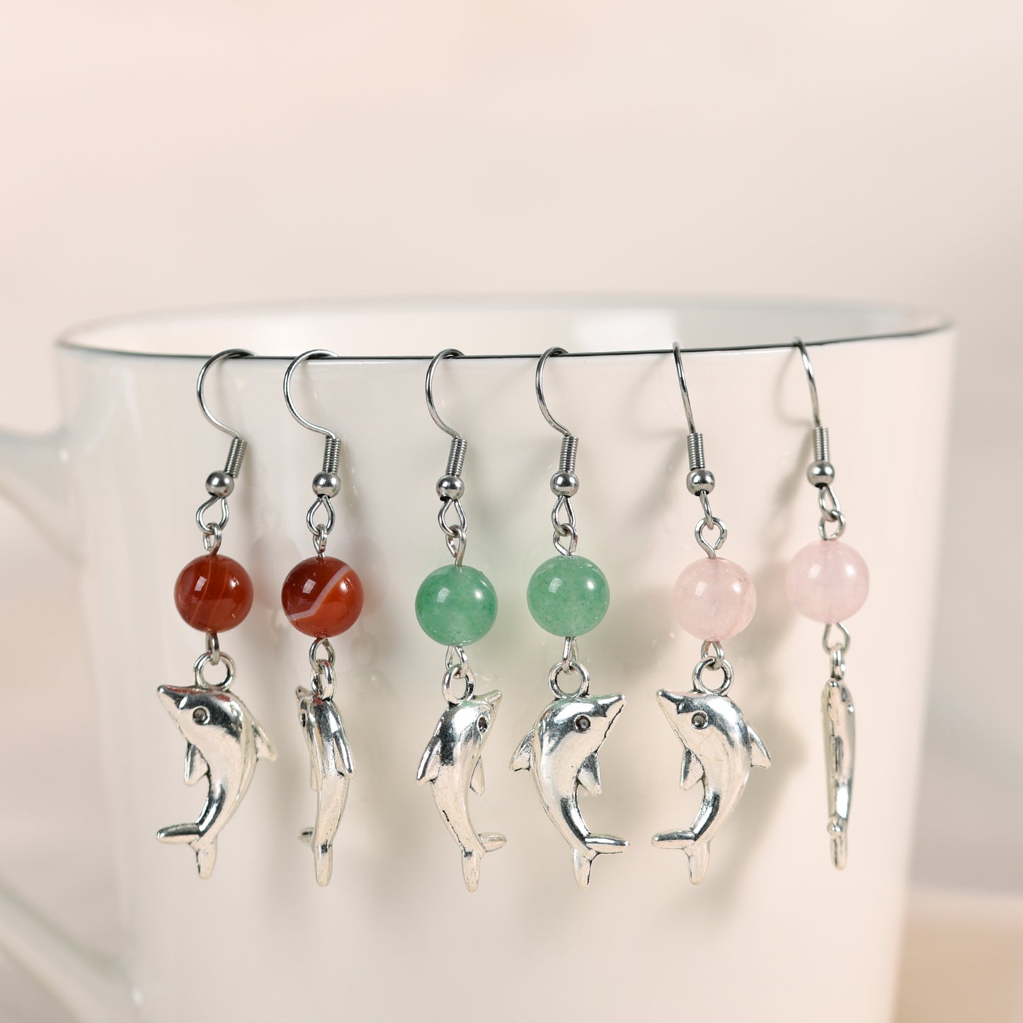 Natural Crystal Dolphin Earrings Jewelry Create personalized wholesale