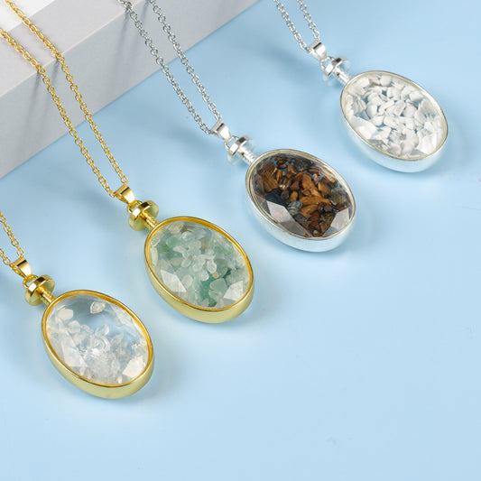 Glass oval necklace Wholesale Pendant Factory outlet Natural