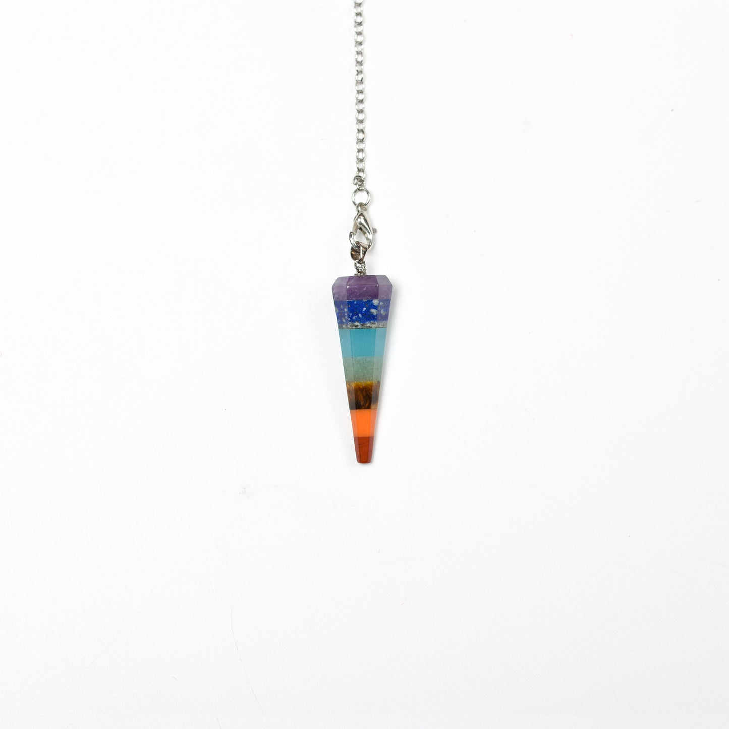 7 Chakra  Pendulum Reiki Chip Natural Stone Pendant