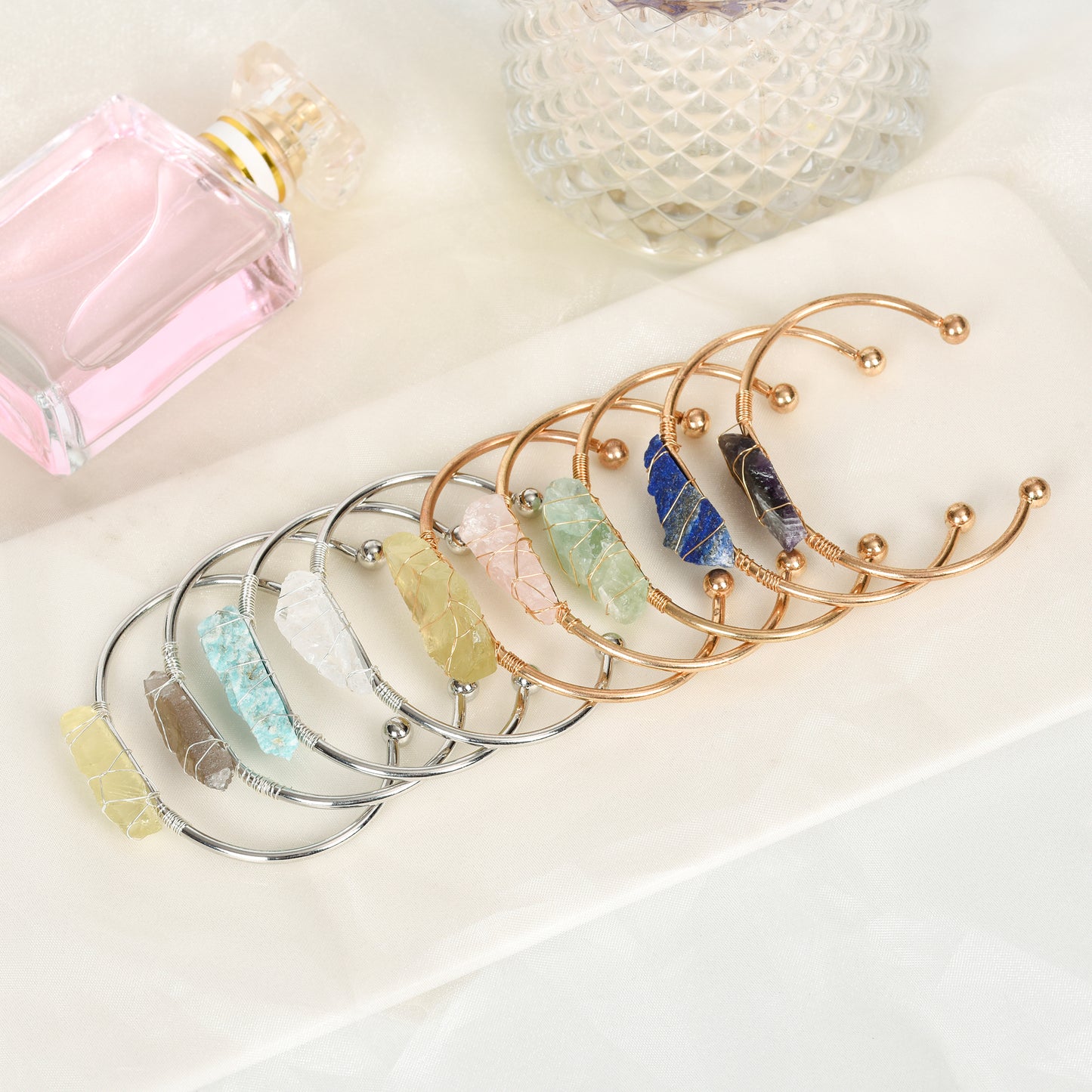 Copper wire raw stone bracelet tous bracelet manique bracelets wholesale energy crystal wholesale