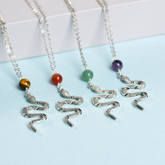 European and American cross-border trade popular ornaments small snake crystal necklace personality fashion retro snake pendant sweater chain women