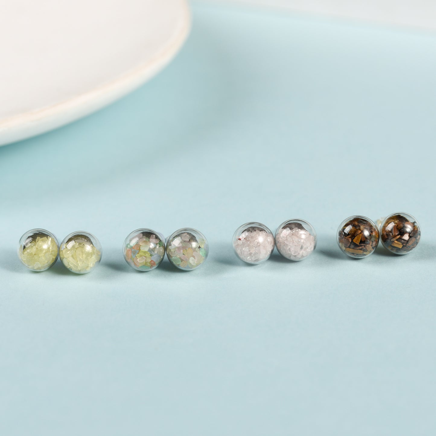 Glass sphere stud earrings crystal ear studs Accessories Ear studs