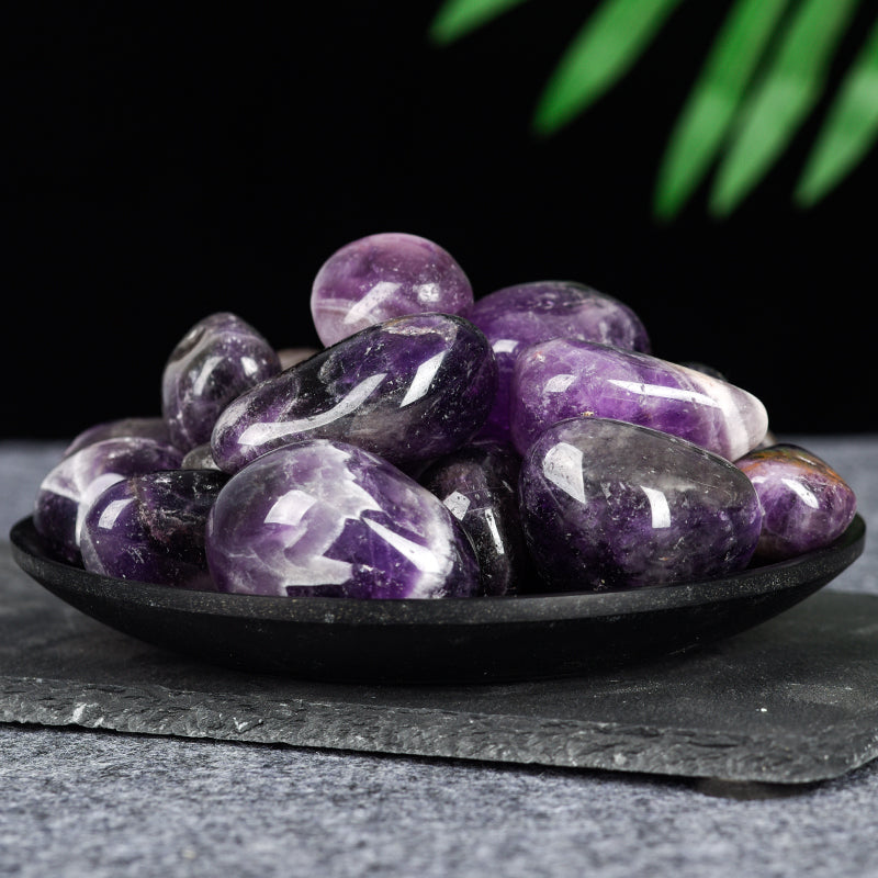 Natural crystal clear quartz tumbled amethyst rose-quartz lapis tiger's eye stones  tumbled