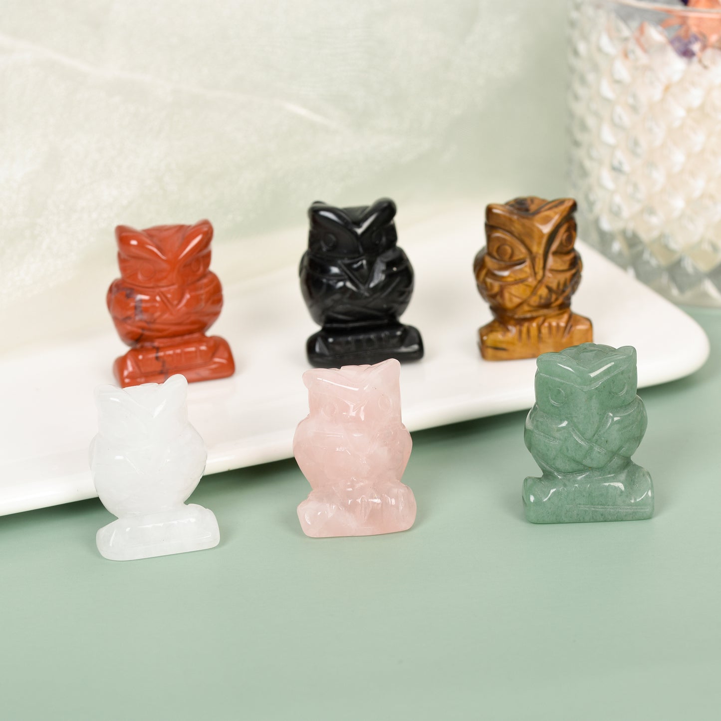 Carving Ornaments Owl Crystal Natural Factory Outlet