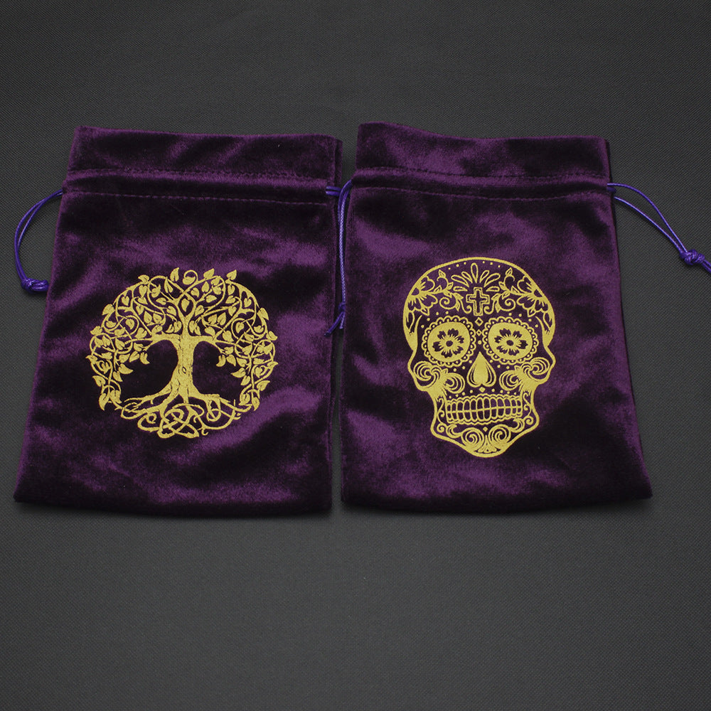 Tree of Life Skull Graphics Drawstring Storage  Tarot Cards Bag