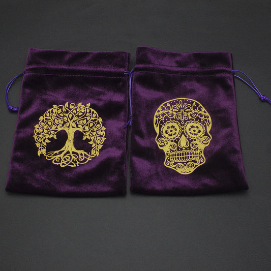 Tree of Life Skull Graphics Drawstring Storage  Tarot Cards Bag