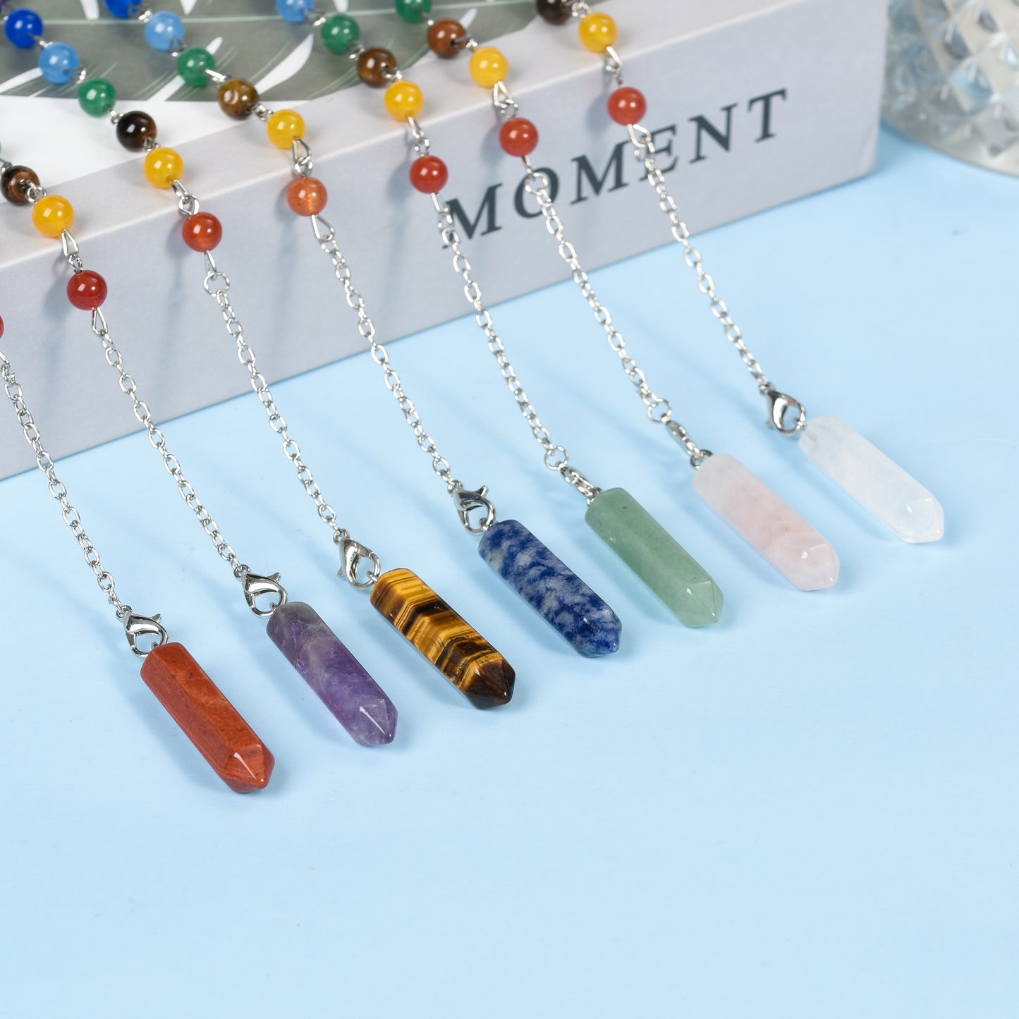 Seven Chakras Spiritual pendulum Pencil tip crystal