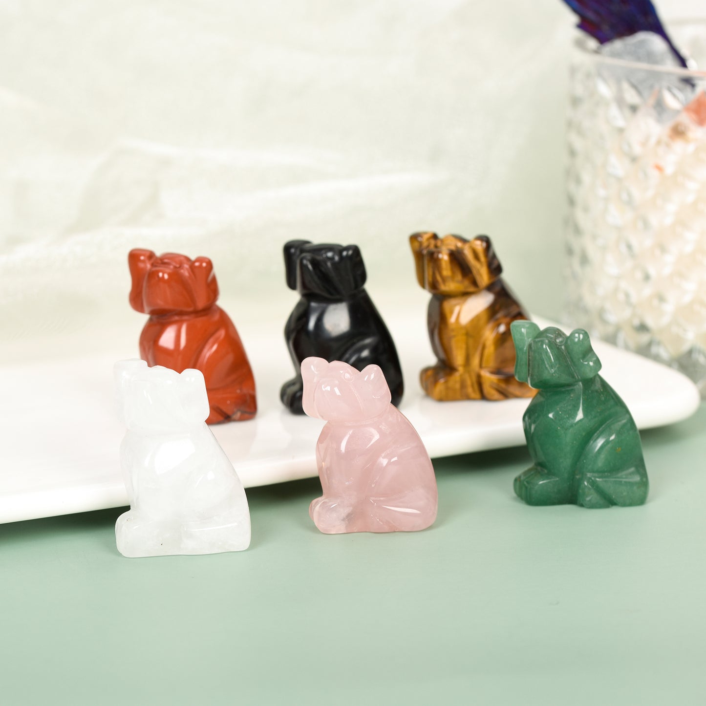 Dog sculpture engraving dog carving crystal wholesale natural Factory direct sale