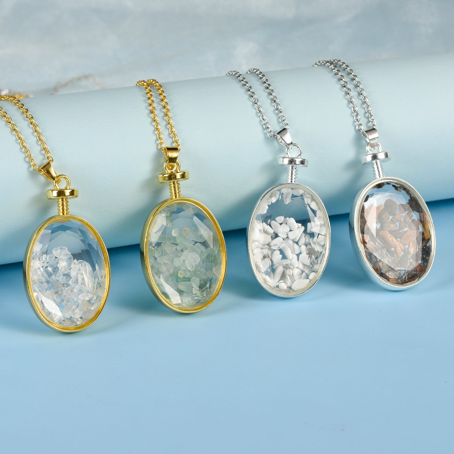 Glass oval necklace Wholesale Pendant Factory outlet Natural