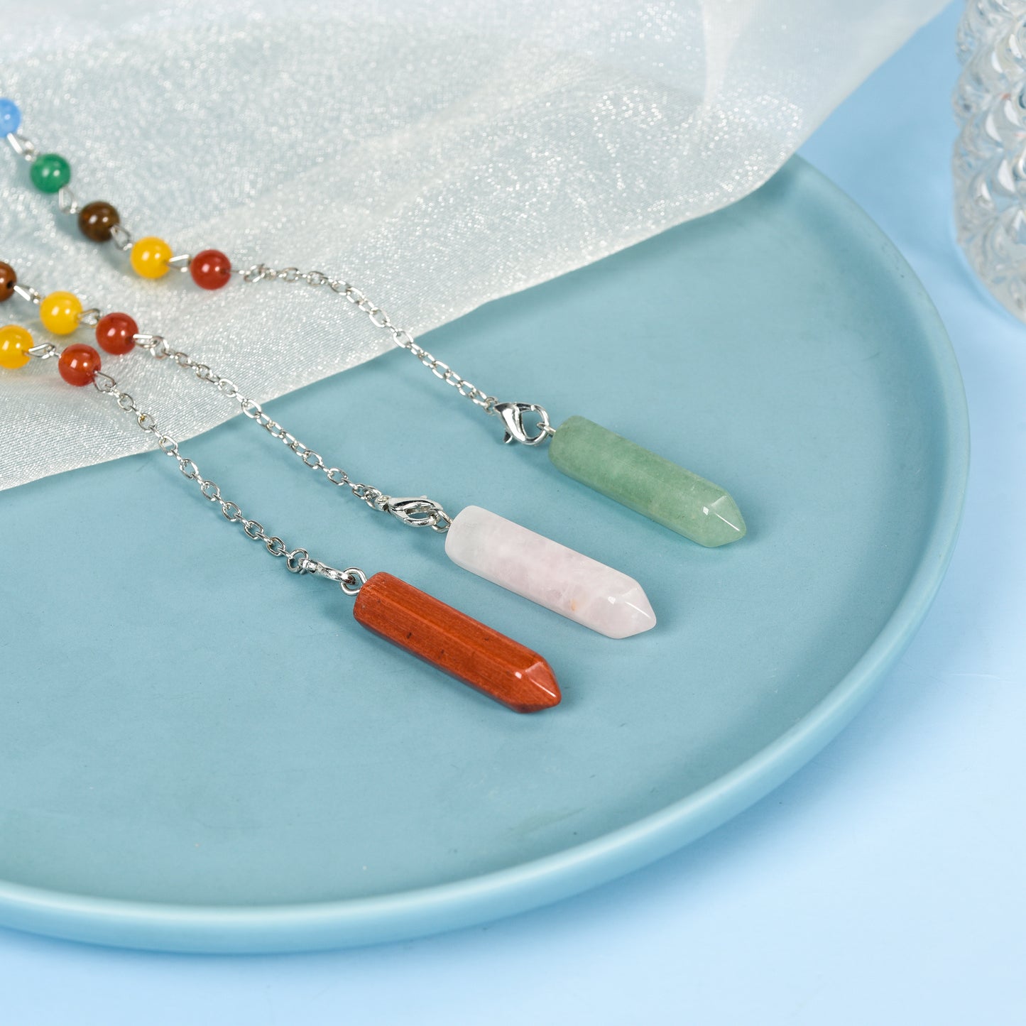 Seven Chakras Spiritual pendulum Pencil tip crystal