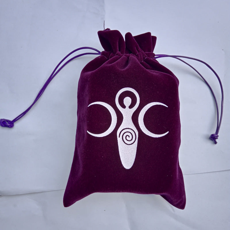 Metaphysical Altar Tarot Velvet Drawstring Storage Pouch