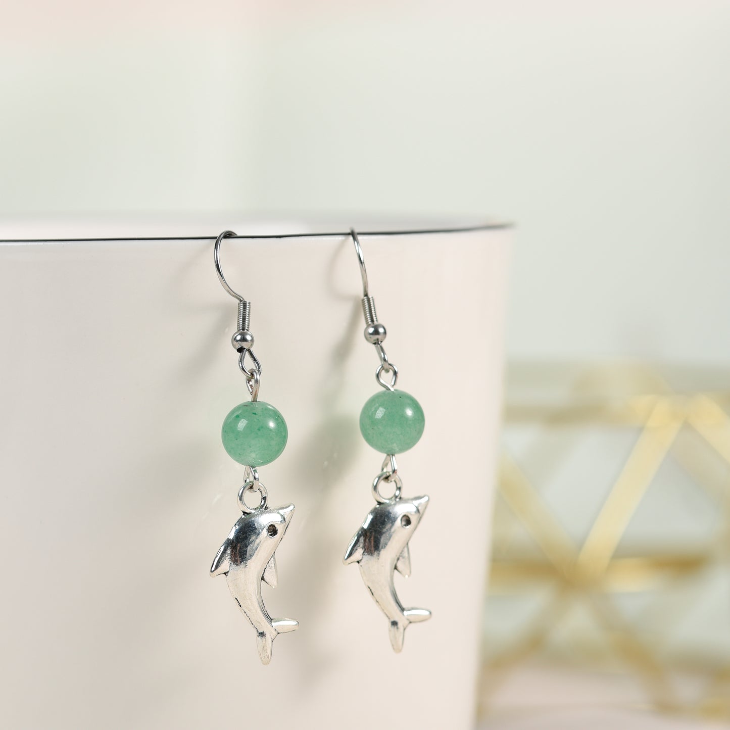 Natural Crystal Dolphin Earrings Jewelry Create personalized wholesale