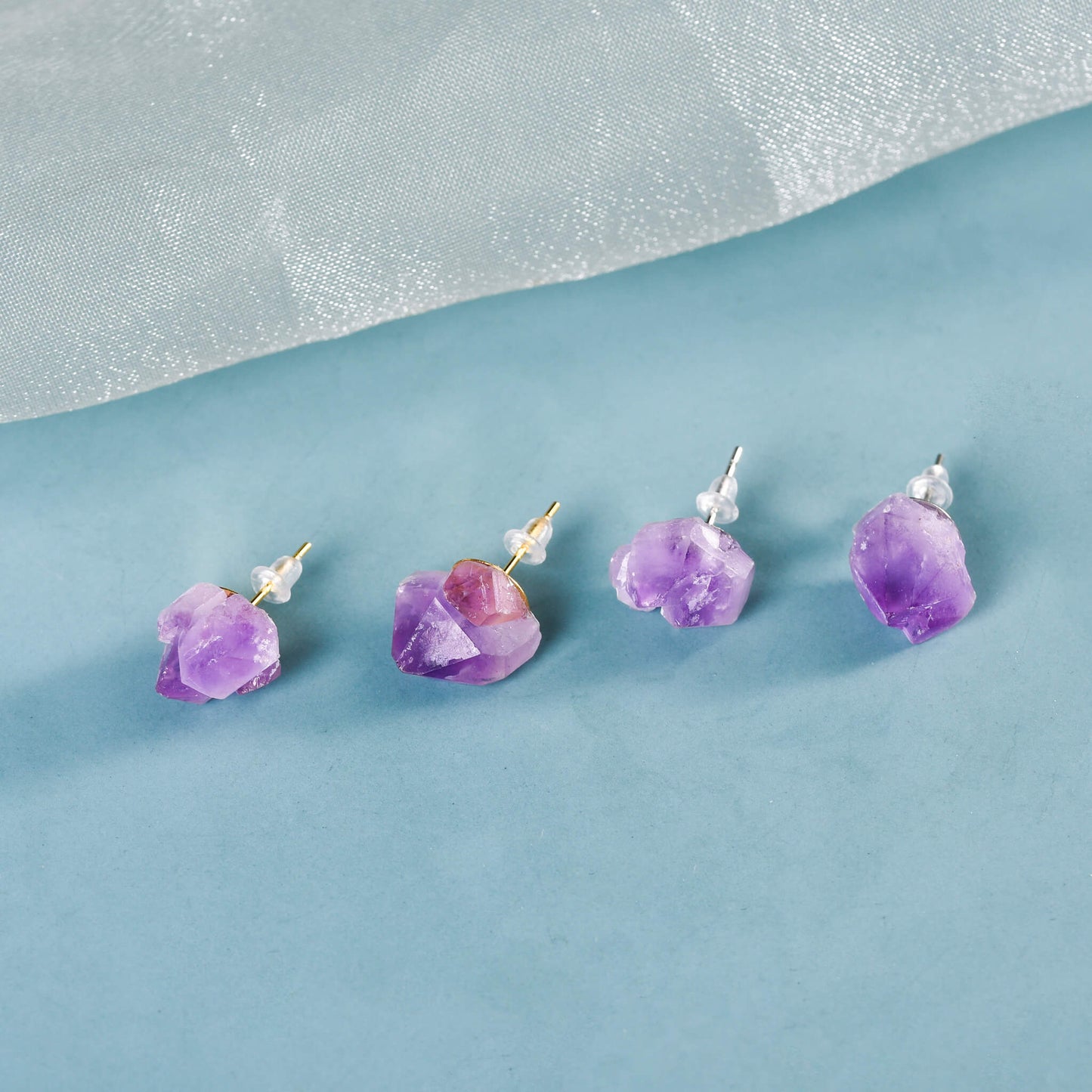 Amethyst Flower Earrings Crystal Earrings Wholesale Live mouth