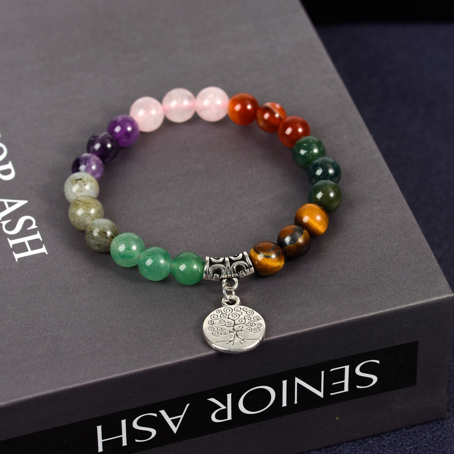 8mm Natural Crystal Bracelet  Chakra Energy