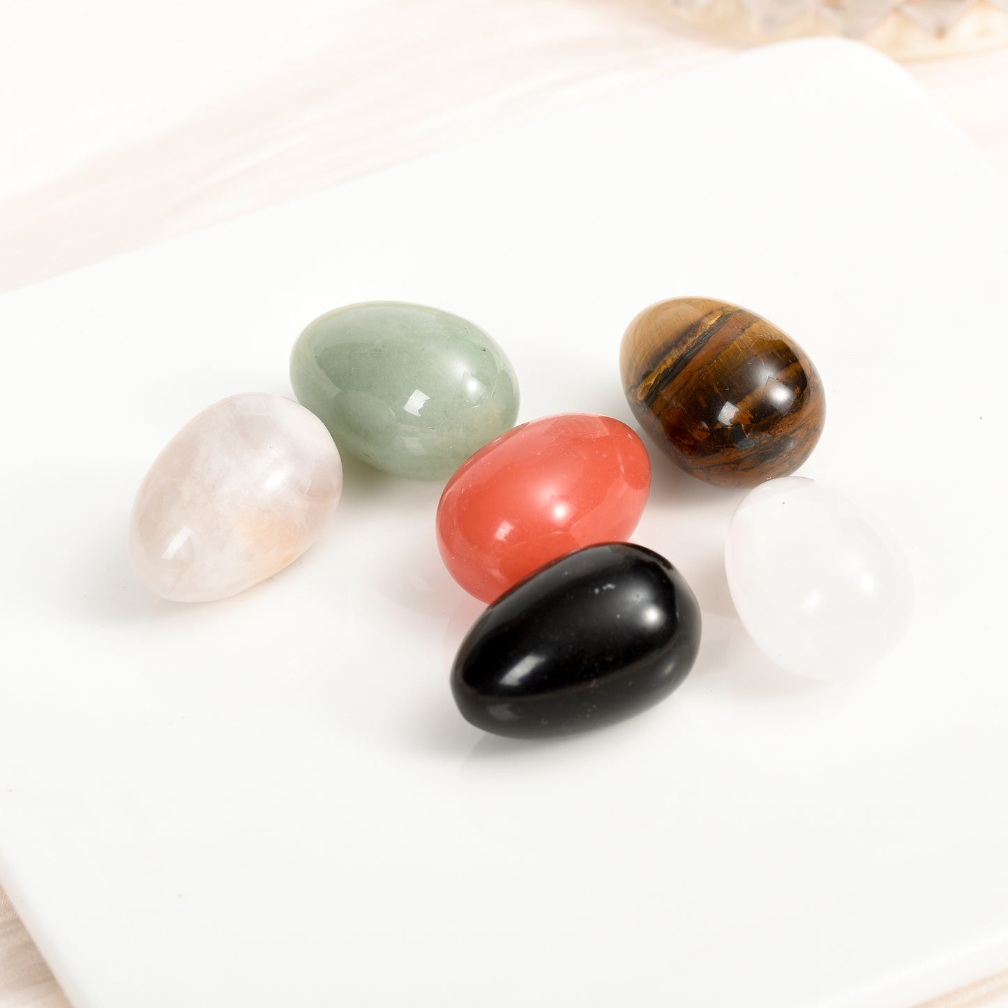 Egg Shaped Stone Natural Healing Crystal Kegel Massage Accessory