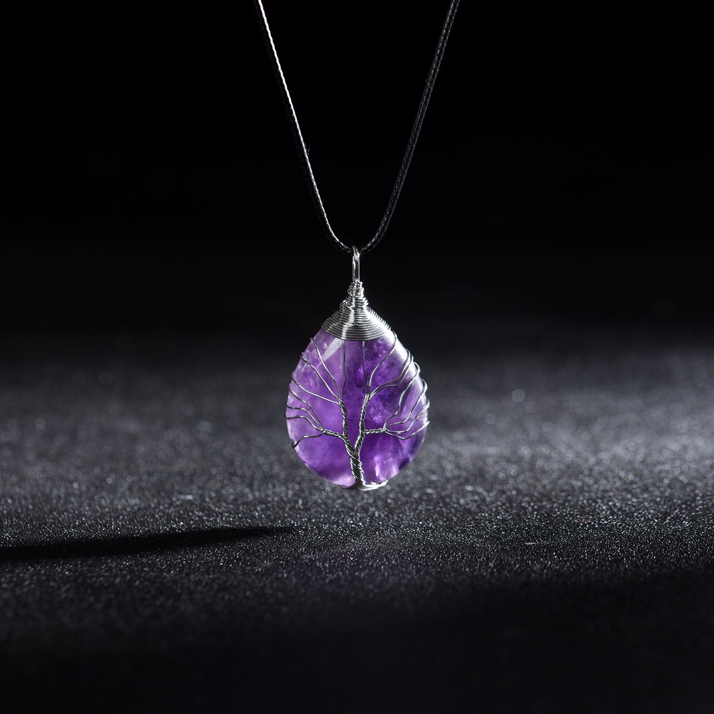 Natural crystal water-drop pendant metal winding fashion accessories