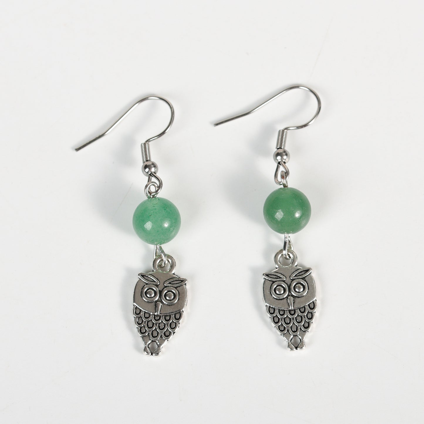 Sunnycrystal Natural Crystal Owl  Earrings Silver Fashion Wholesale