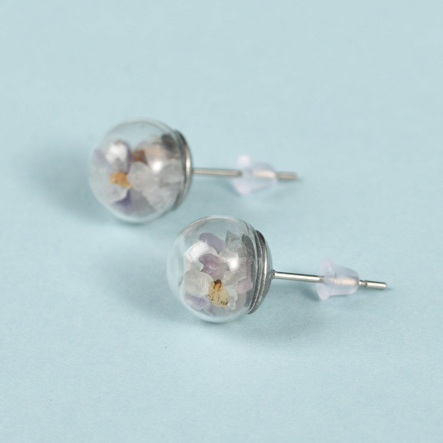 Glass sphere stud earrings crystal ear studs Accessories Ear studs