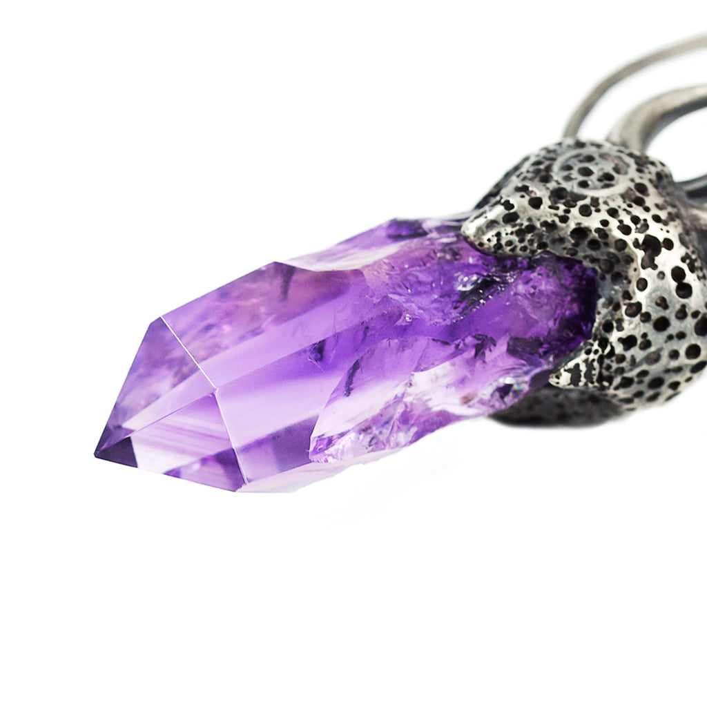 High-end design punk style amethyst pendant Demon Cat