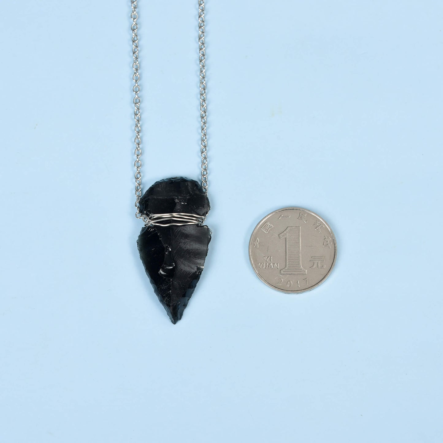 DIY Black Obsidian Pendant Wholesale Crystal Pendants Arrowhead Necklace