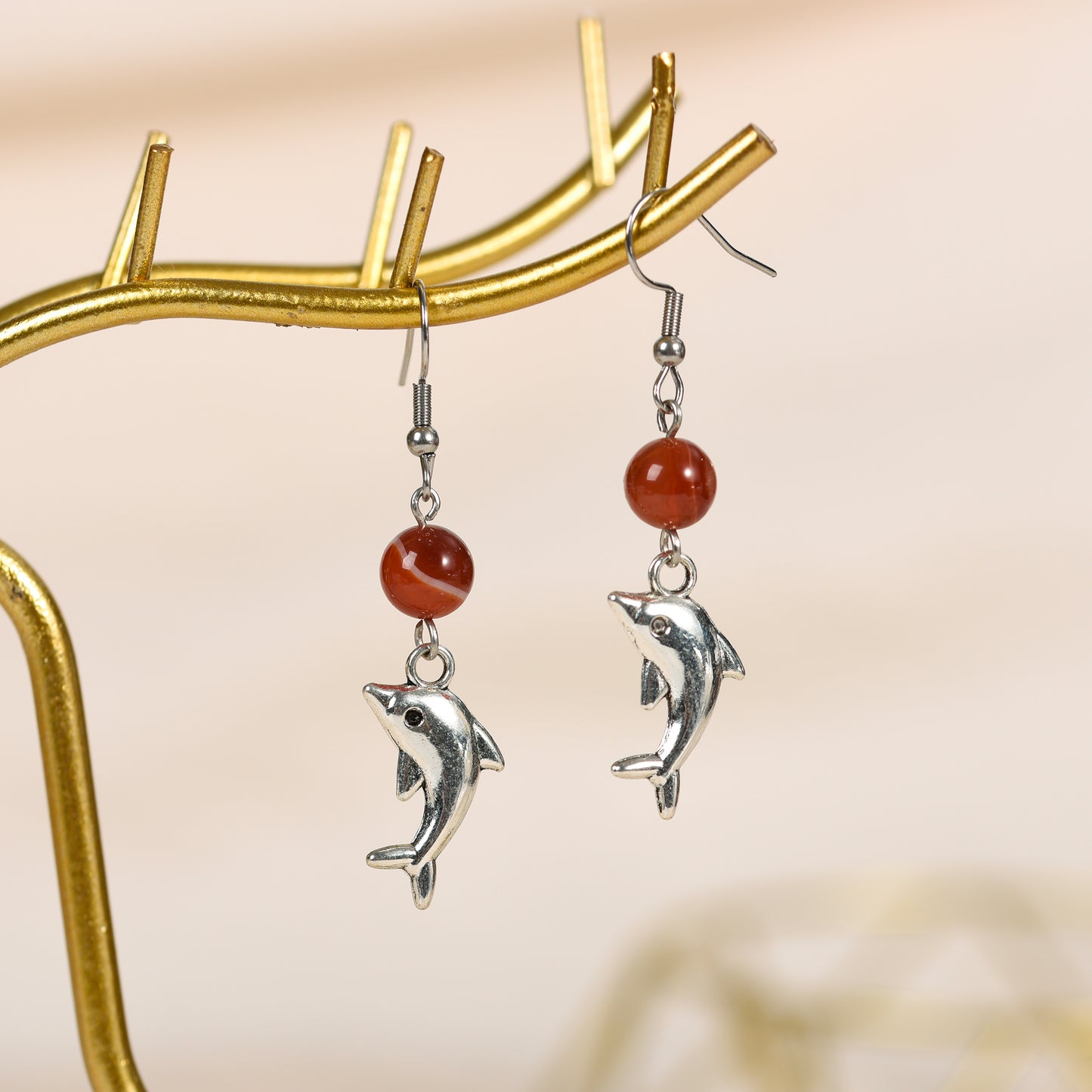 Natural Crystal Dolphin Earrings Jewelry Create personalized wholesale