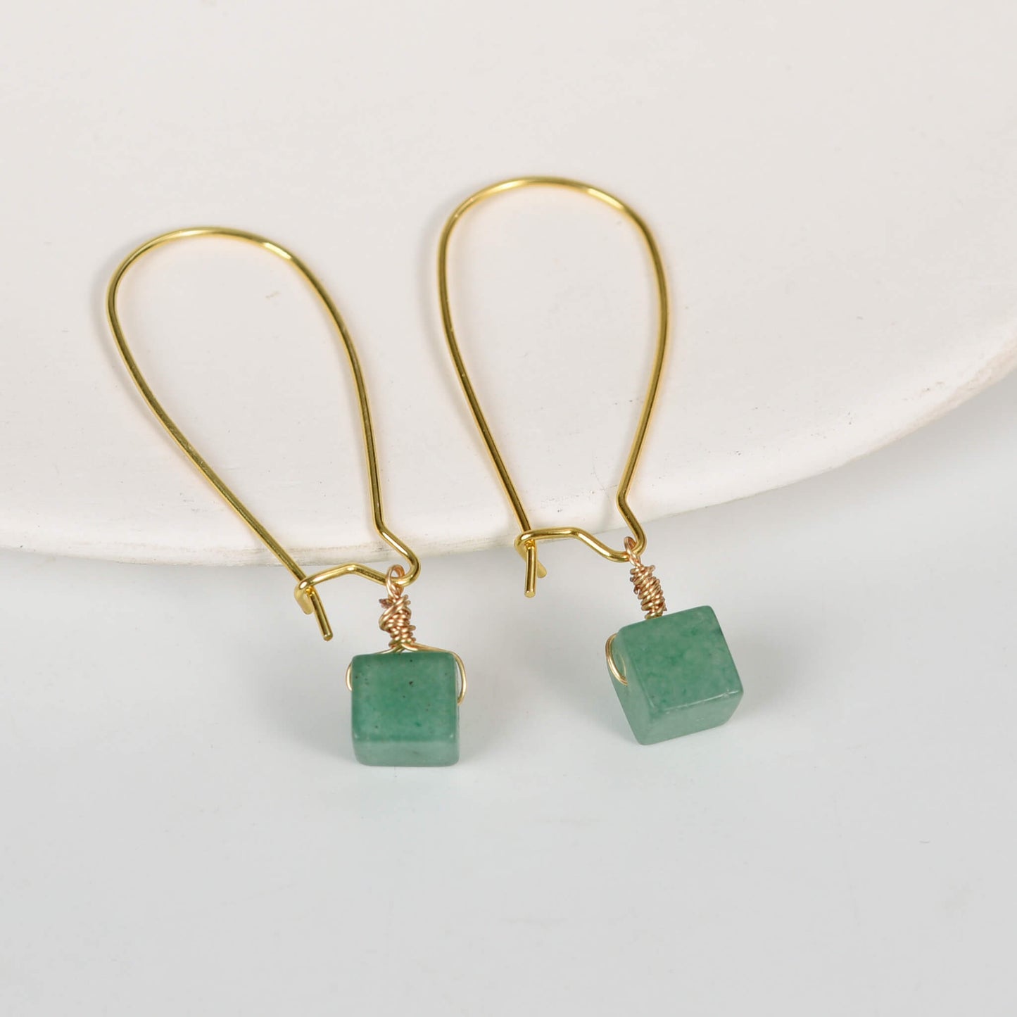 Natural Crystal  Cube  Earrings Ear line Create personalized Gifts