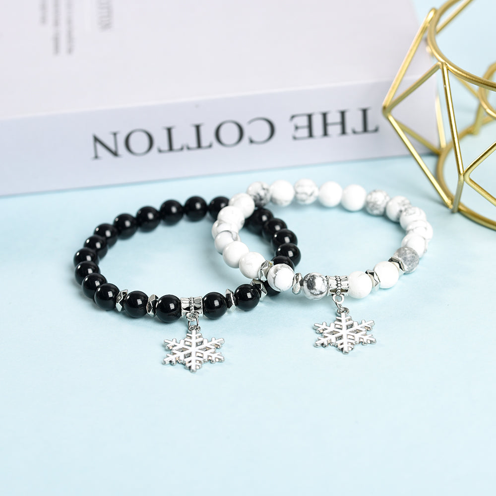 Europe and the United States Christmas snow series creative crystal creative Christmas bracelet trend senior sense of hand string