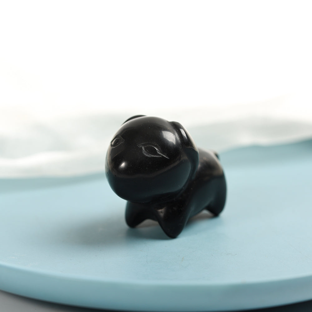 Obsidian puppy carved crystal wholesale exclusive