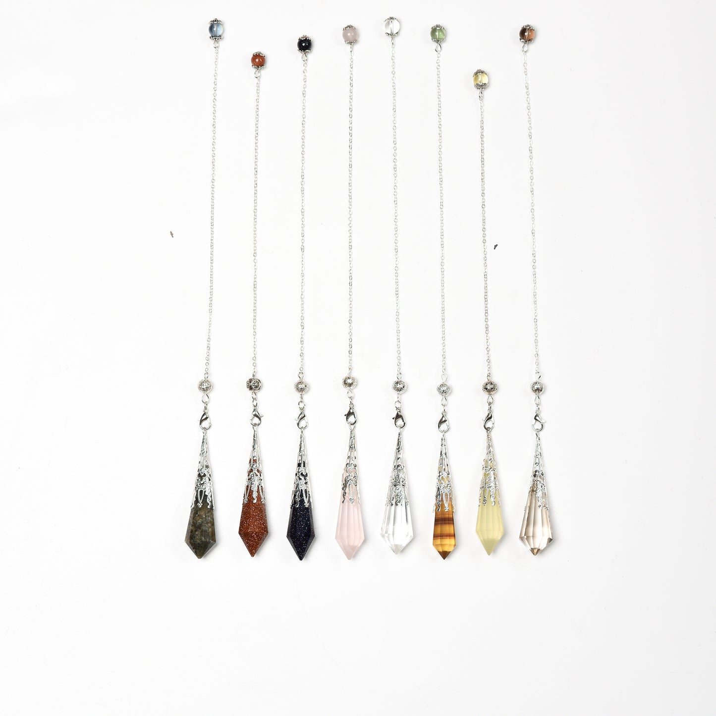 Natural Crystal Pendulum Pendant Seven Chakra Aura Pieces Natural Stone Pendant