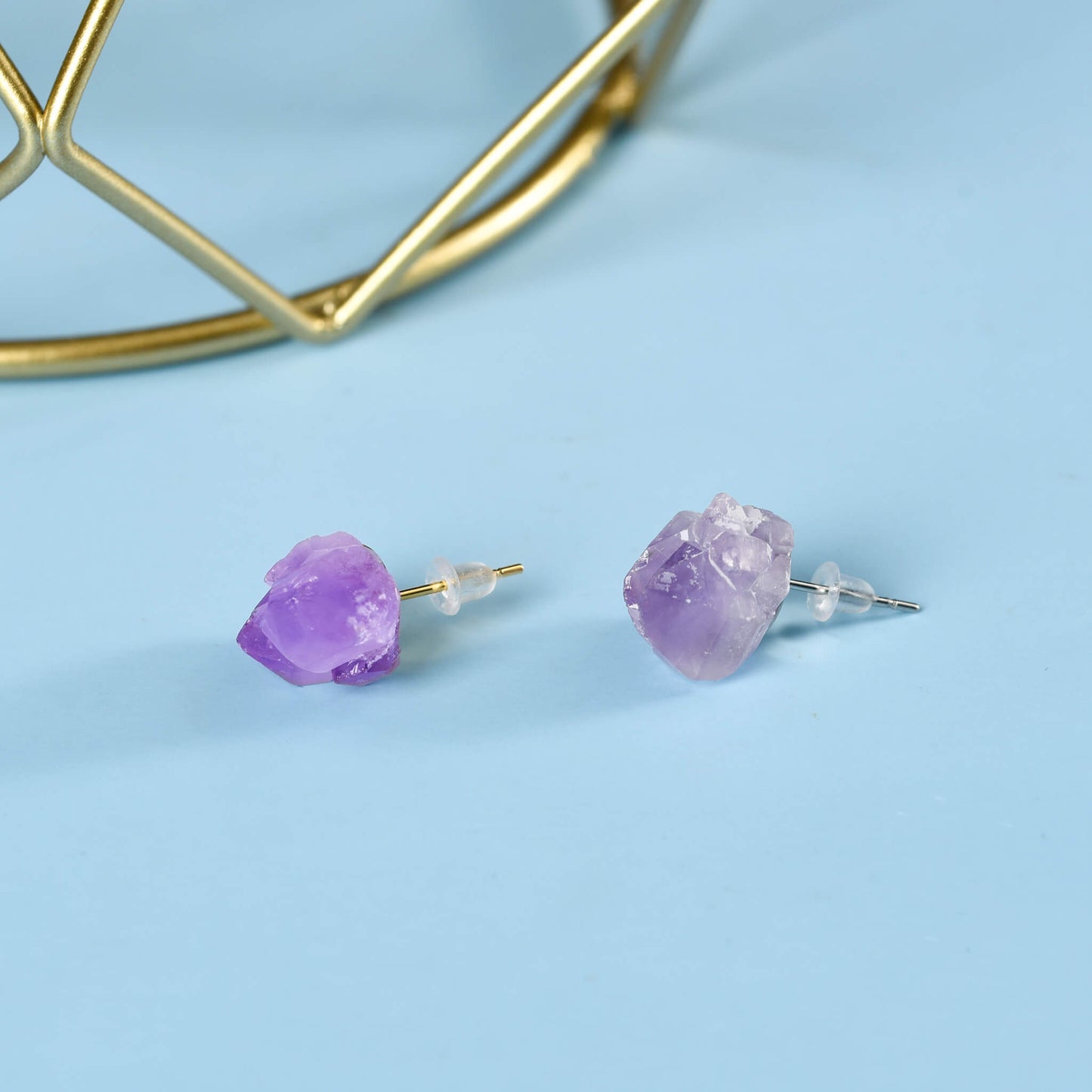 Amethyst Flower Earrings Crystal Earrings Wholesale Live mouth