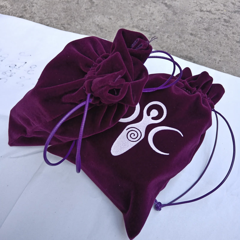 Metaphysical Altar Tarot Velvet Drawstring Storage Pouch