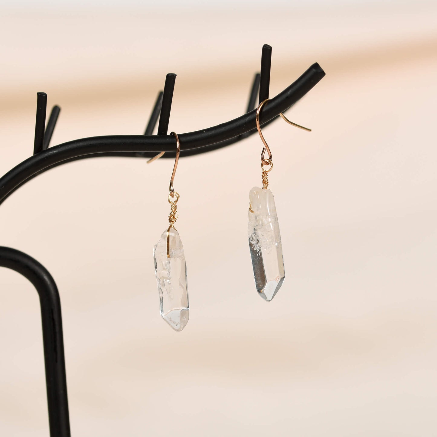 Natural Clear Quartz Earrings Ear studs Accessories Gifts Author original