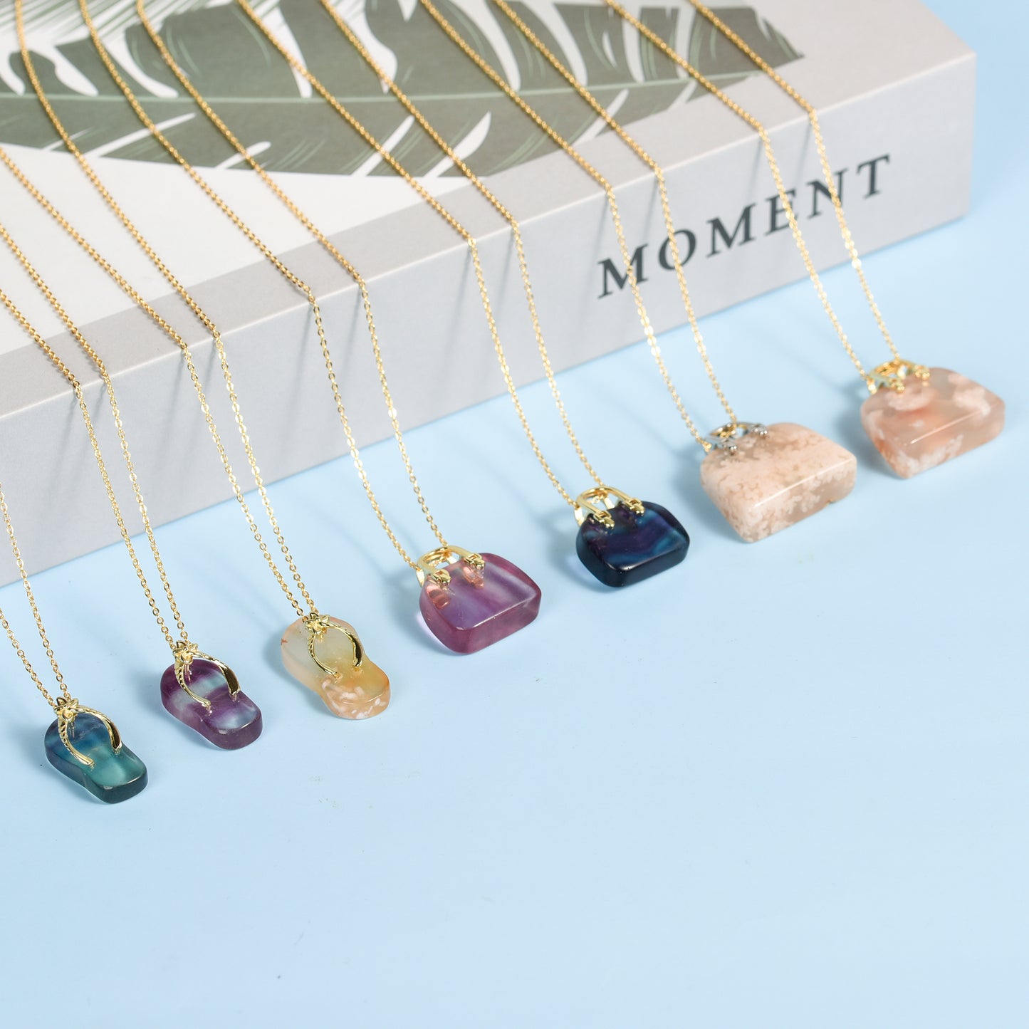 Bag and slipper Pendant Crystal Wholesale Fluorite Necklace