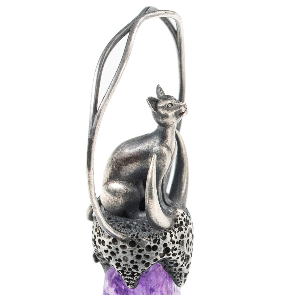 High-end design punk style amethyst pendant Demon Cat