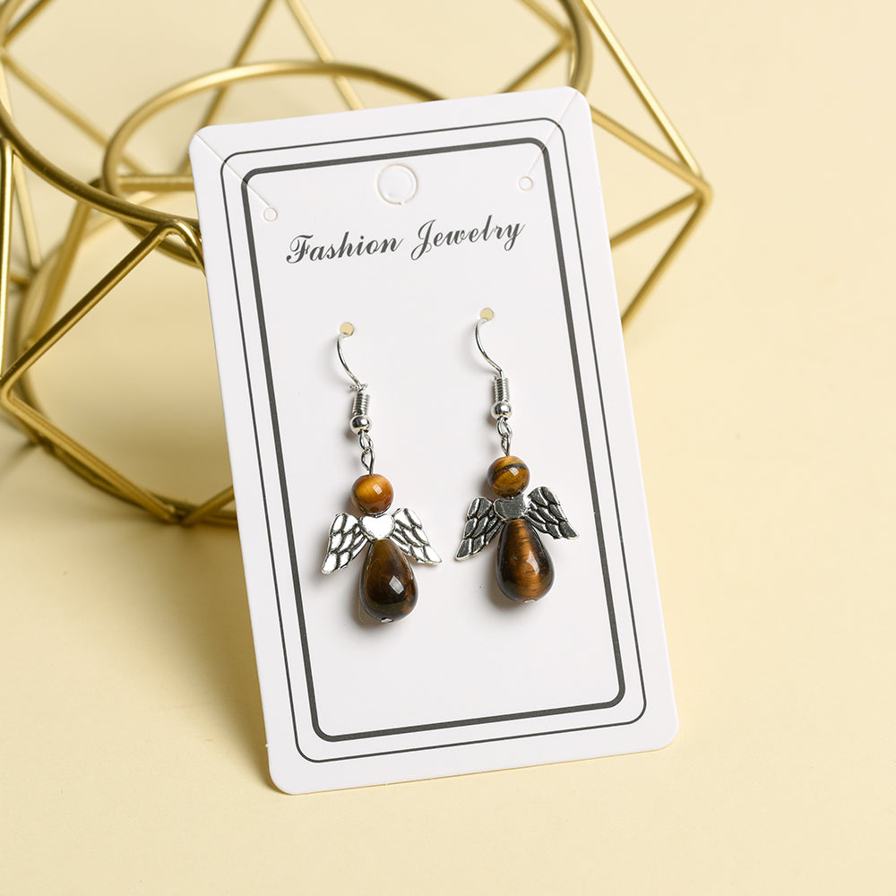 Natural angel crystal earrings