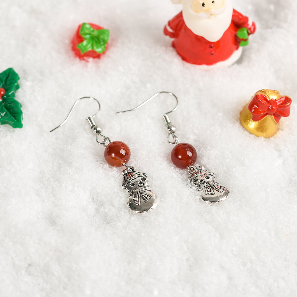 European and American style Halloween personality snowman round-bead earrings exaggerated creative animal earrings inset with rice beads hot cross-border supply